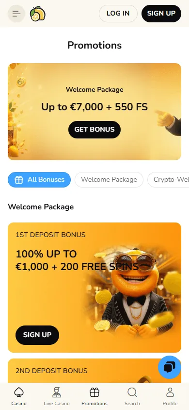 Fatfruit Casino mobile promotions interface with casino offers